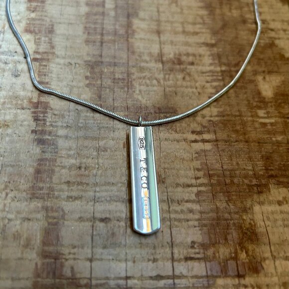Tiffany & Co. Sterling Silver Bar Pendant Necklace - 925 - Picture 1 of 11